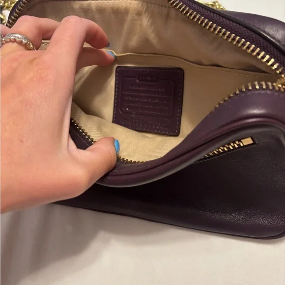 Coach Purple and Gold Crossbody Bag with Luxurious Leather - Picture 5 of 9